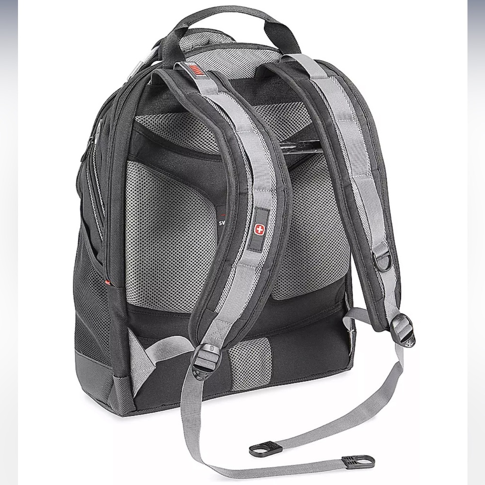 SwissGear Laptop Travel Backpack Gray Black Multi-Compartment School Bag NWT J - Picture 4 of 4